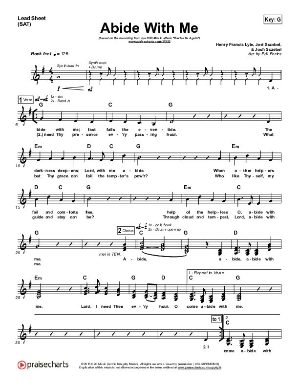 Abide With Me Lead Sheet (SAT) (C2C Music)