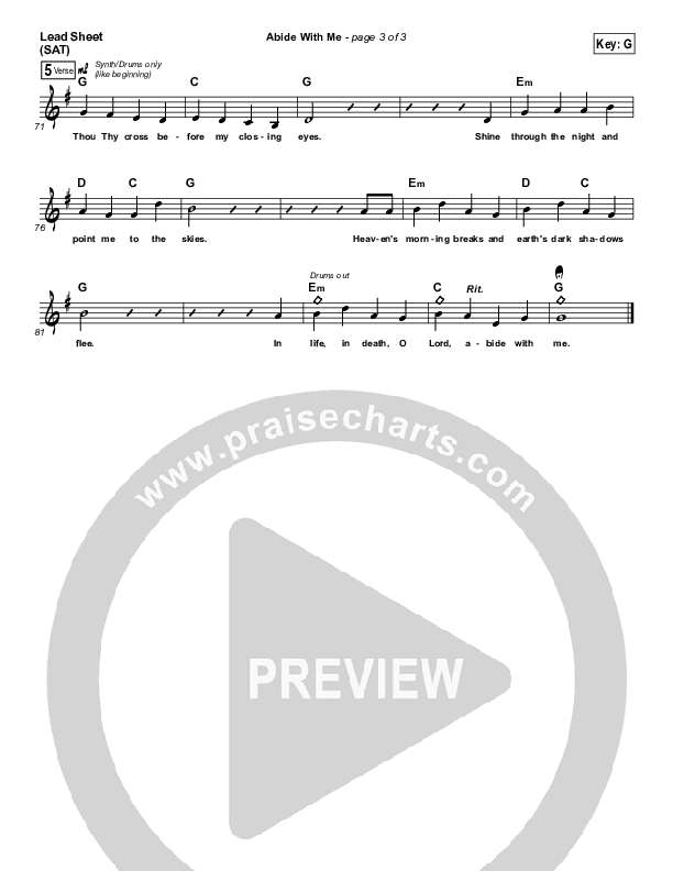 Abide With Me Lead Sheet (C2C Music)