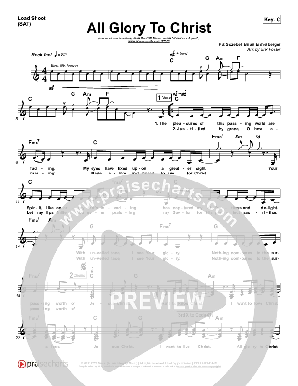 All Glory To Christ Lead Sheet (C2C Music)