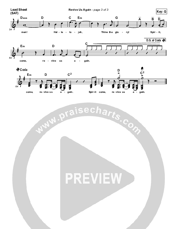 Revive Us Again Lead Sheet (C2C Music)