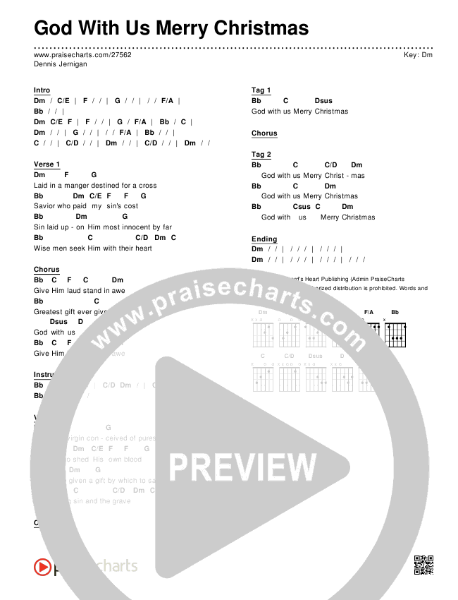 God With Us Merry Christmas Chords & Lyrics (Dennis Jernigan)