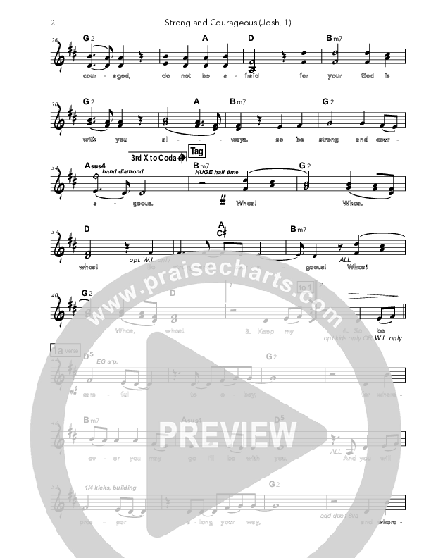 Strong and Courageous Lead Sheet (Doorpost Songs / Dave and Jess Ray)