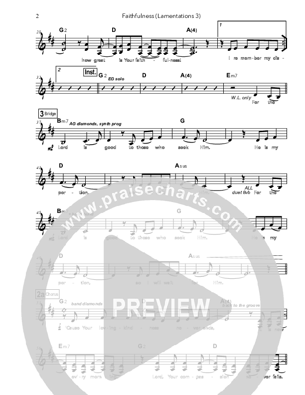 Faithfulness Lead Sheet (Doorpost Songs / Dave and Jess Ray)