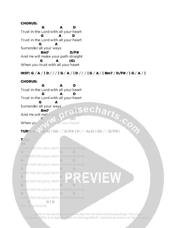 With All Your Heart Chords & Lyrics (Doorpost Songs / Dave and Jess Ray)