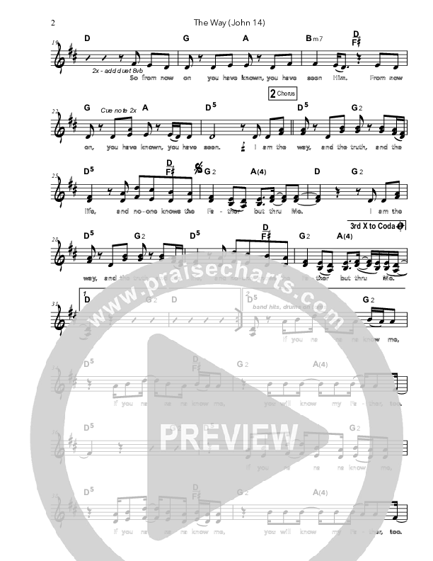 The Way Lead Sheet (Doorpost Songs / Dave and Jess Ray)