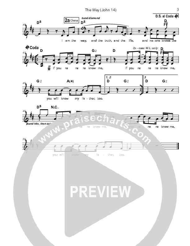 The Way Lead Sheet (Doorpost Songs / Dave and Jess Ray)