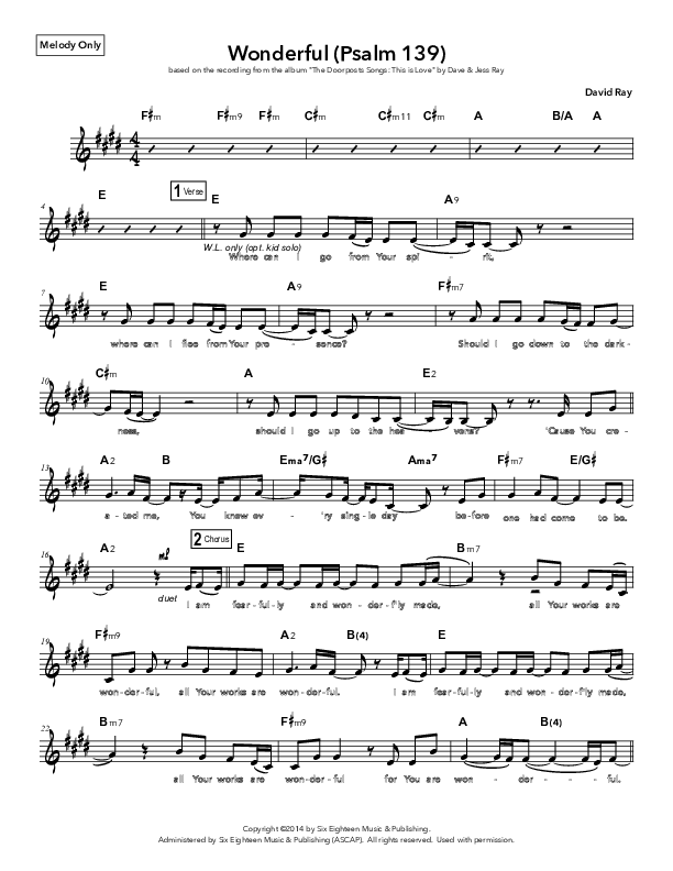 Wonderful Rhythm/Melody (Doorpost Songs / Dave and Jess Ray)