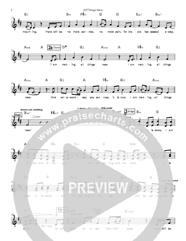 All Things New Lead Sheet (Doorpost Songs / Dave and Jess Ray)