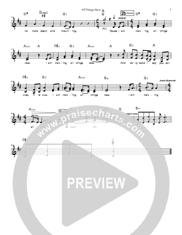 All Things New Lead Sheet (Doorpost Songs / Dave and Jess Ray)