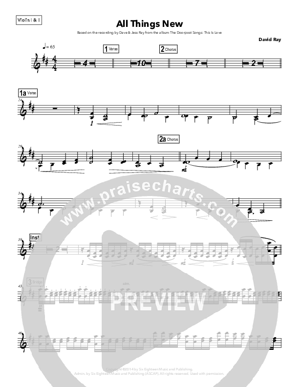 All Things New Violin 1/2 (Doorpost Songs / Dave and Jess Ray)