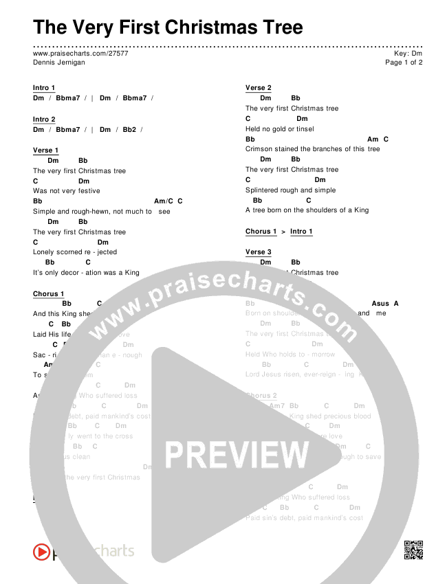The Very First Christmas Tree Chords & Lyrics (Dennis Jernigan)