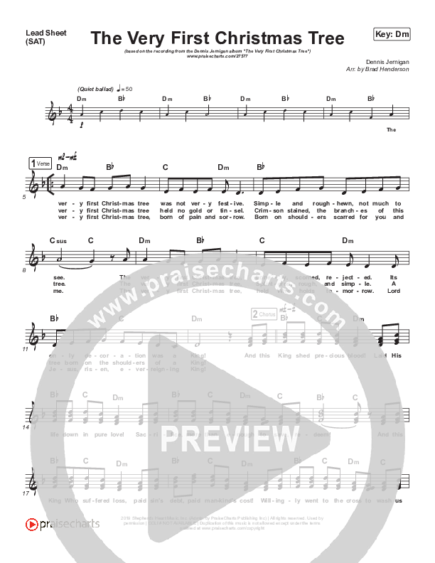 The Very First Christmas Tree Lead Sheet (Dennis Jernigan)