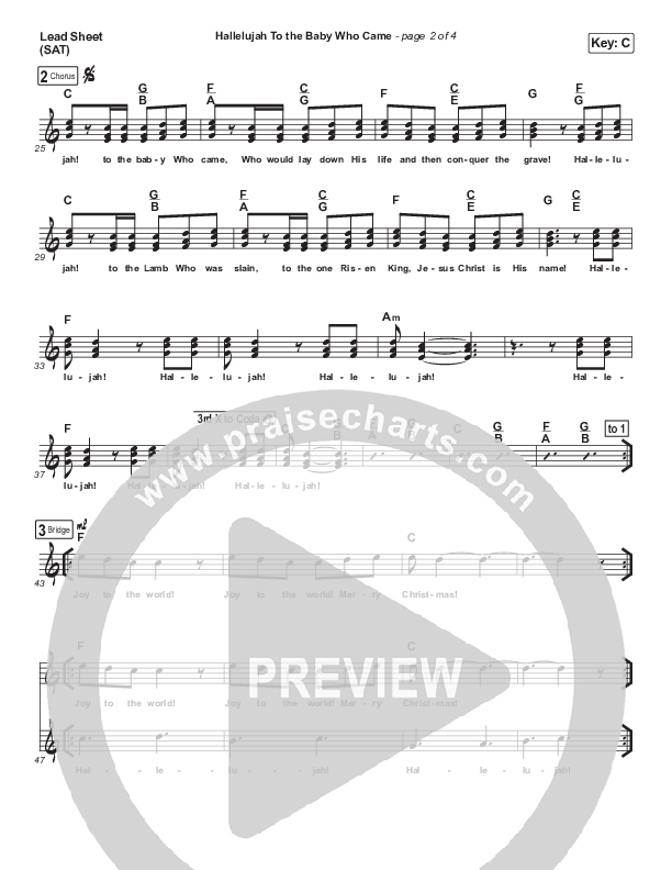 Hallelujah To The Baby Who Came Lead Sheet (Dennis Jernigan)