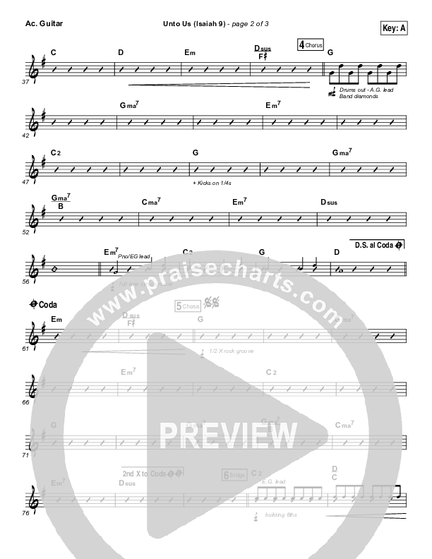 Unto Us (Isaiah 9) Acoustic Guitar (Doorpost Songs / Dave and Jess Ray)