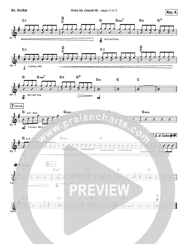 Unto Us (Isaiah 9) Acoustic Guitar (Doorpost Songs / Dave and Jess Ray)