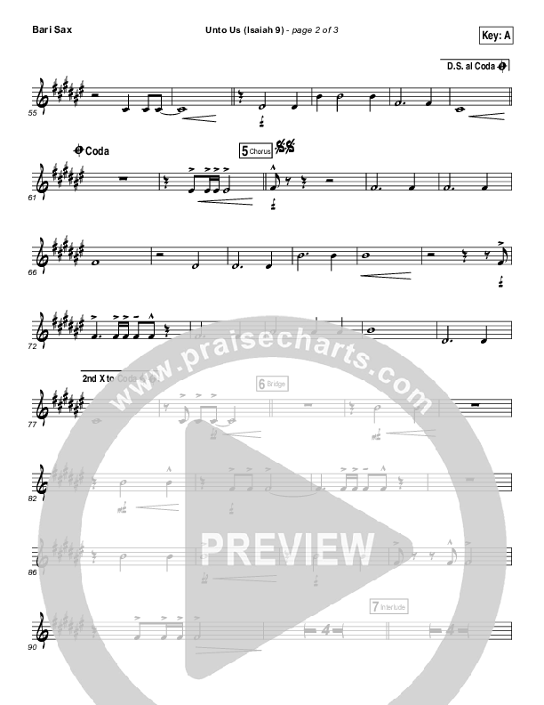 Unto Us (Isaiah 9) Bari Sax (Doorpost Songs / Dave and Jess Ray)