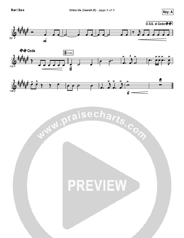 Unto Us (Isaiah 9) Bari Sax (Doorpost Songs / Dave and Jess Ray)