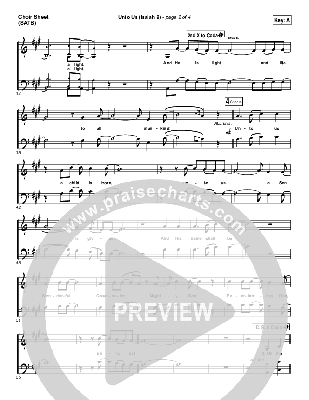 Unto Us (Isaiah 9) Choir Vocals (SATB) (Doorpost Songs / Dave and Jess Ray)