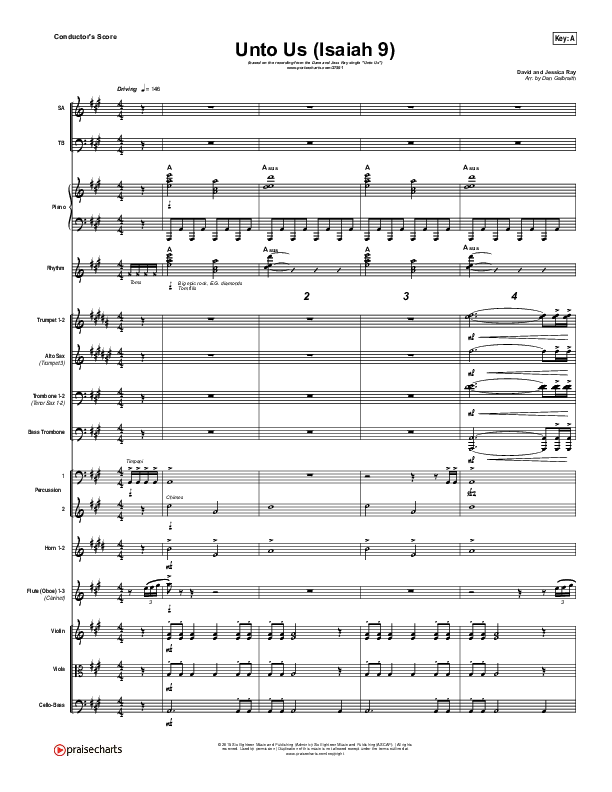Unto Us (Isaiah 9) Conductor's Score (Doorpost Songs / Dave and Jess Ray)
