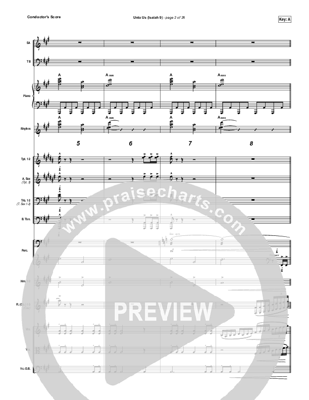 Unto Us (Isaiah 9) Conductor's Score (Doorpost Songs / Dave and Jess Ray)