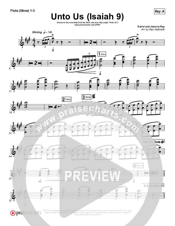 Unto Us (Isaiah 9) Wind Pack (Doorpost Songs / Dave and Jess Ray)