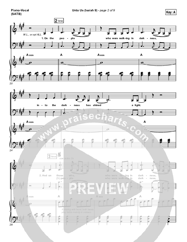 Unto Us (Isaiah 9) Piano/Vocal & Lead (Doorpost Songs / Dave and Jess Ray)