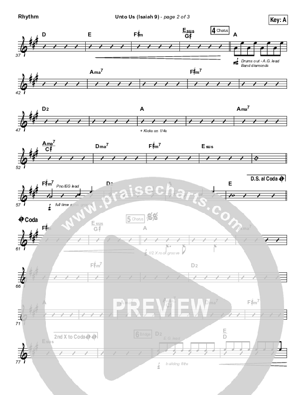 Unto Us (Isaiah 9) Rhythm Chart (Doorpost Songs / Dave and Jess Ray)
