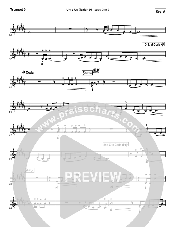 Unto Us (Isaiah 9) Trumpet 3 (Doorpost Songs / Dave and Jess Ray)