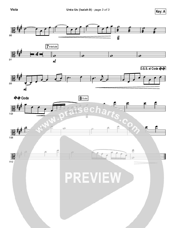 Unto Us (Isaiah 9) Viola (Doorpost Songs / Dave and Jess Ray)