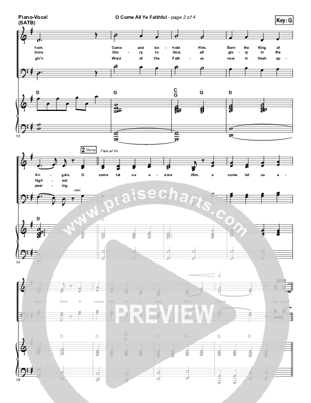 O Come All Ye Faithful Piano/Vocal (SATB) (Austin Stone Worship / Justin Cofield)
