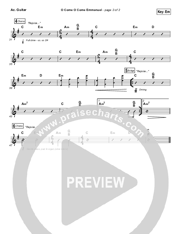 O Come O Come Emmanuel Acoustic Guitar (Austin Stone Worship / Aaron Ivey)