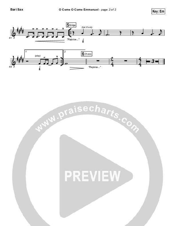 O Come O Come Emmanuel Bari Sax (Austin Stone Worship / Aaron Ivey)
