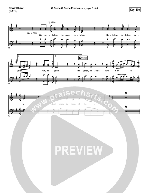 O Come O Come Emmanuel Choir Vocals (SATB) (Austin Stone Worship / Aaron Ivey)