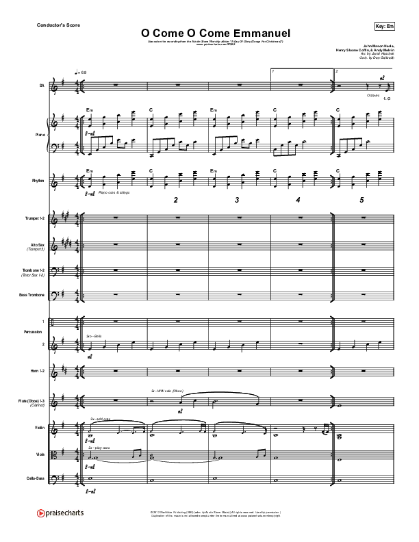 O Come O Come Emmanuel Conductor's Score (Austin Stone Worship / Aaron Ivey)