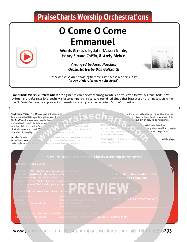 O Come O Come Emmanuel Cover Sheet (Austin Stone Worship / Aaron Ivey)
