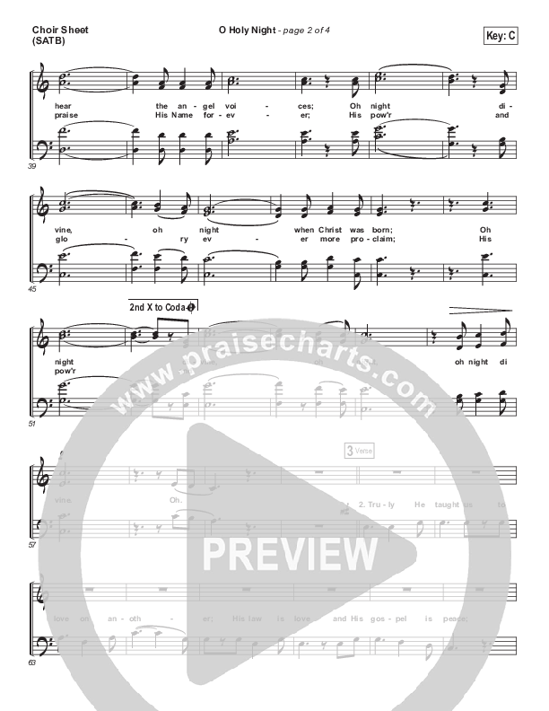 O Holy Night Choir Sheet (SATB) (Austin Stone Worship / Aaron Ivey)