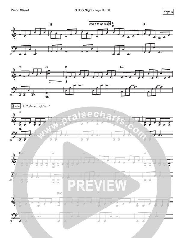 O Holy Night Piano Sheet (Austin Stone Worship / Aaron Ivey)