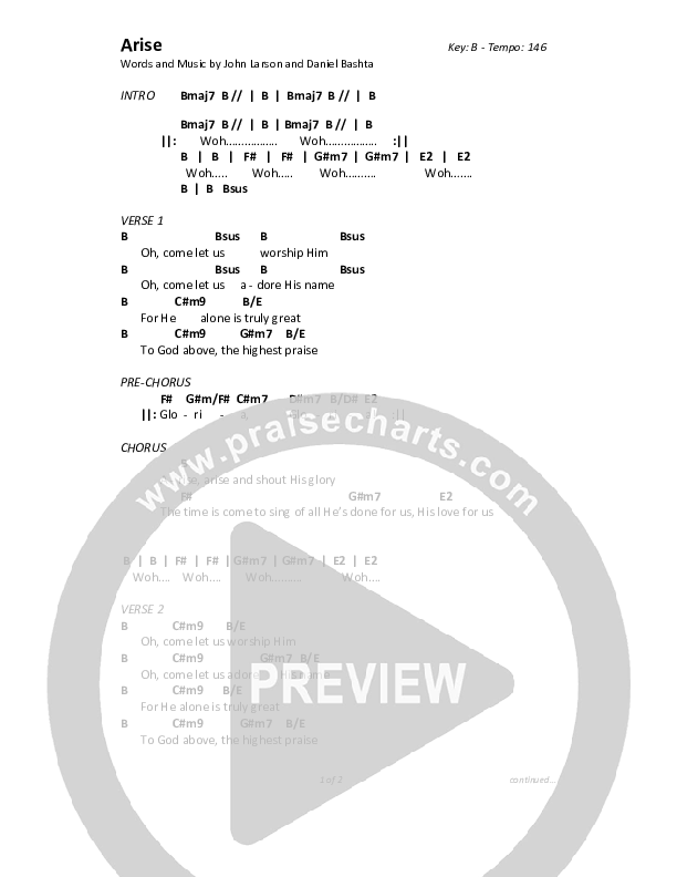 Arise Chord Chart (Highlands Worship)