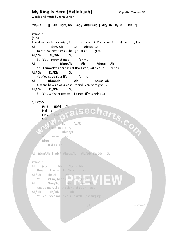 My King Is Here (Hallelujah) Chords & Lyrics (Highlands Worship)