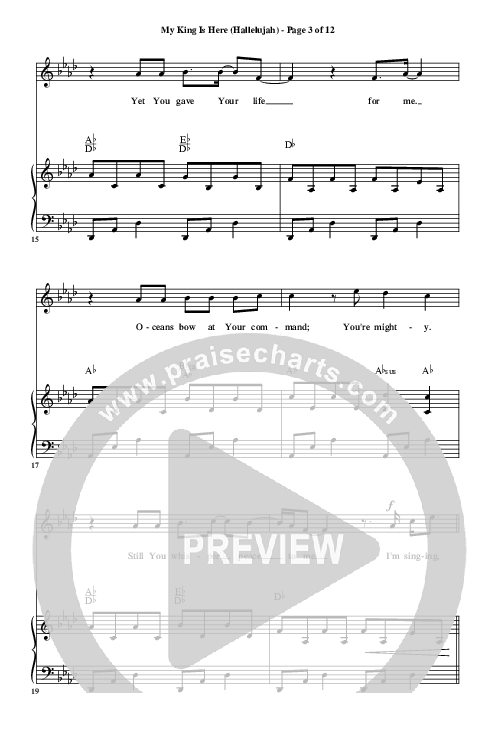 My King Is Here (Hallelujah) Piano Sheet (Highlands Worship)