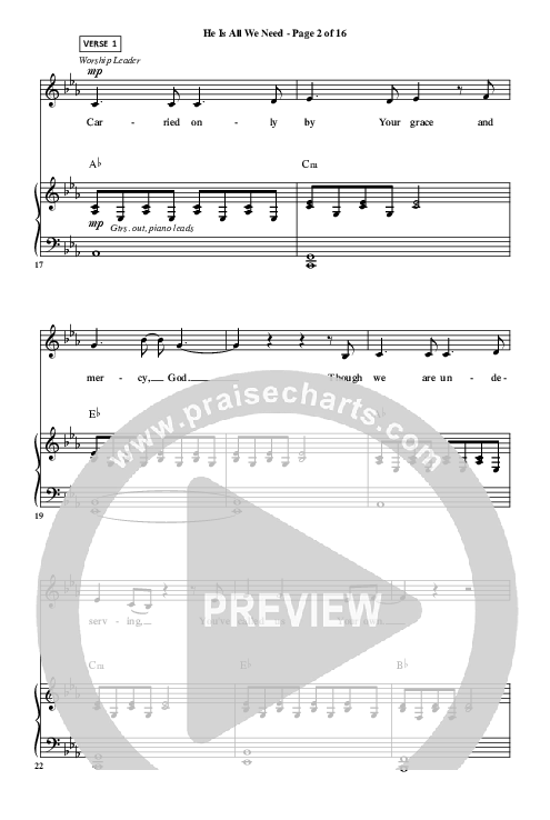 He Is All We Need Piano Sheet (Highlands Worship)
