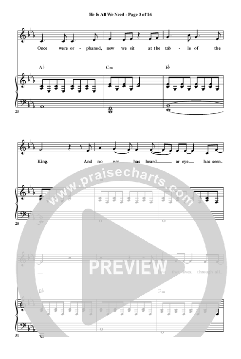 He Is All We Need Piano Sheet (Highlands Worship)