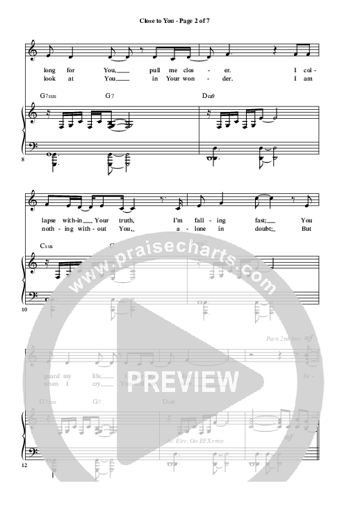 Close To You Piano/Vocal (Highlands Worship)
