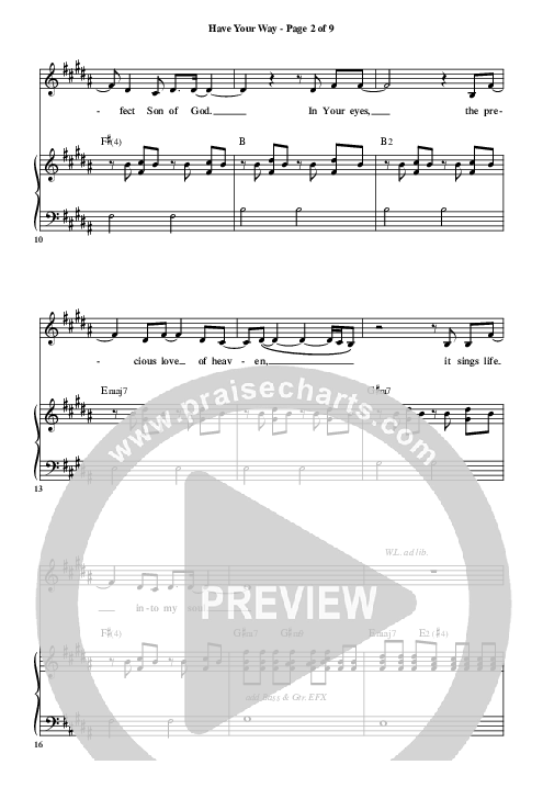 Have Your Way Piano/Vocal (Highlands Worship)