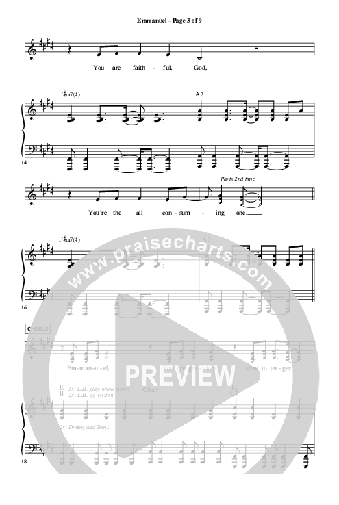 Emmanuel Piano Sheet (Highlands Worship)