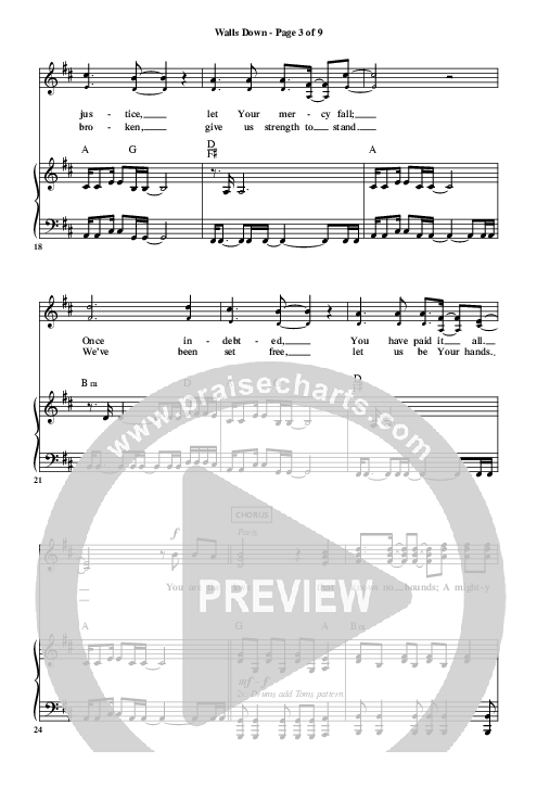 Walls Down Piano/Vocal (Highlands Worship)