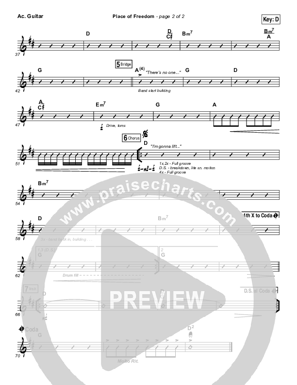 Place Of Freedom Acoustic Guitar (Highlands Worship)