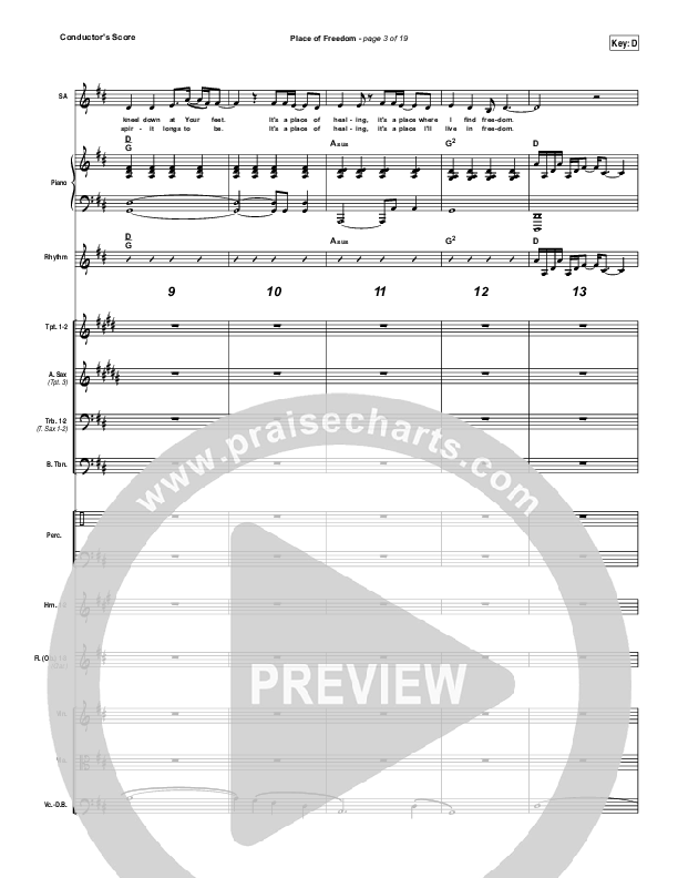 Place Of Freedom Conductor's Score (Highlands Worship)