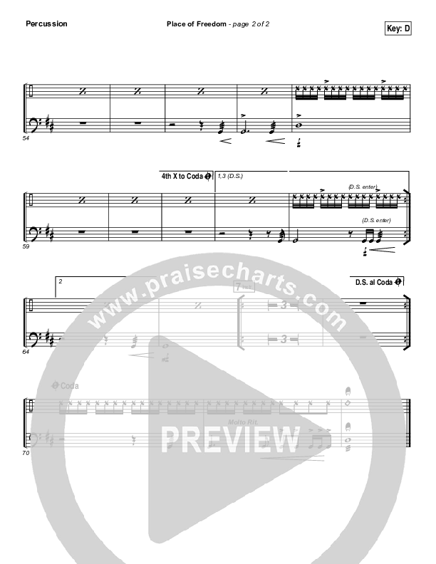 Place Of Freedom Percussion (Highlands Worship)