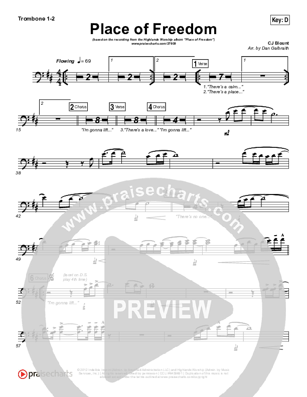 Place Of Freedom Trombone 1/2 (Highlands Worship)